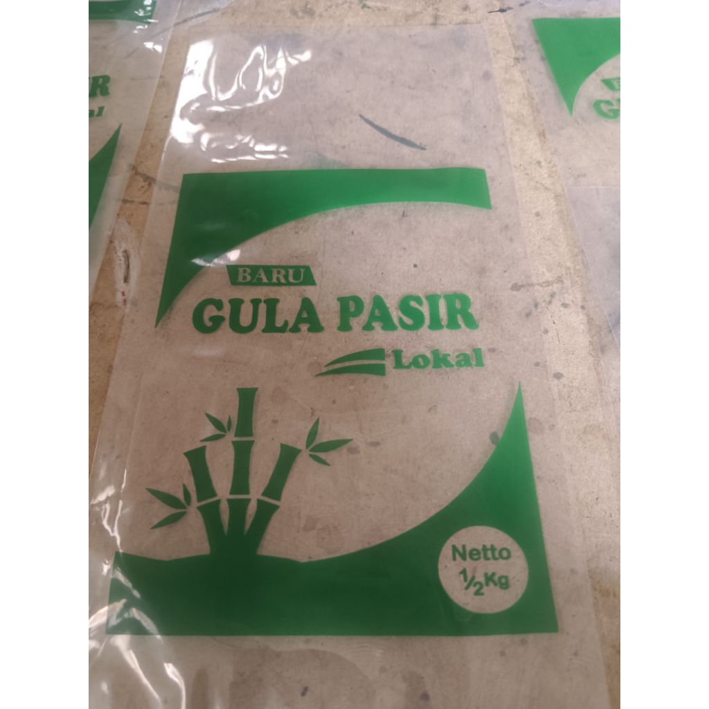 Plastik Kemasan Gula Pasir ½Kg/500 Gram (Isi 50Lembar)/ plastik gula pasir sablon