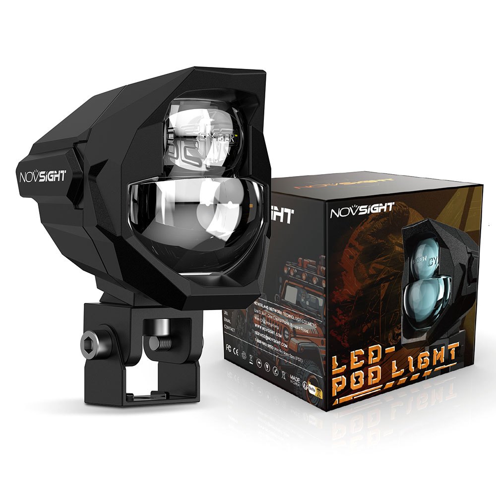 Lampu Tembak Motor Led Laser 300W 30000LM Aluminium Kotak 2 Warna Kuning Putih