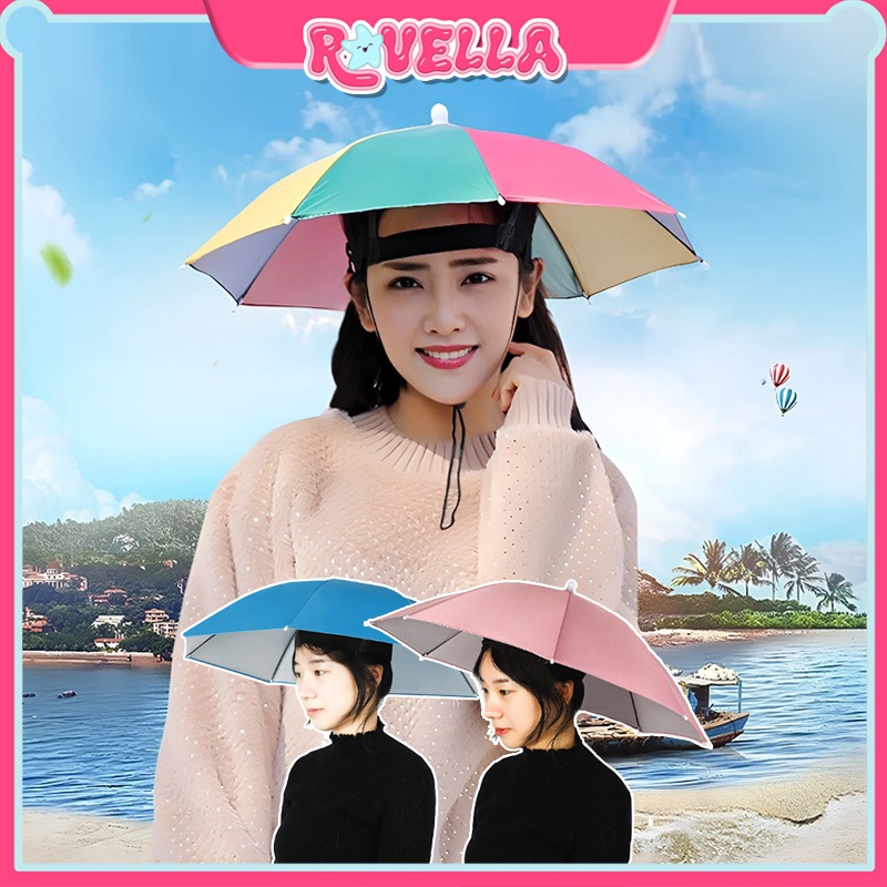 Topi Payung Dewasa Anti Hujan Sinar Panas UV Payung Mancing Besar Kokoh Tebal Pelindung Kepala