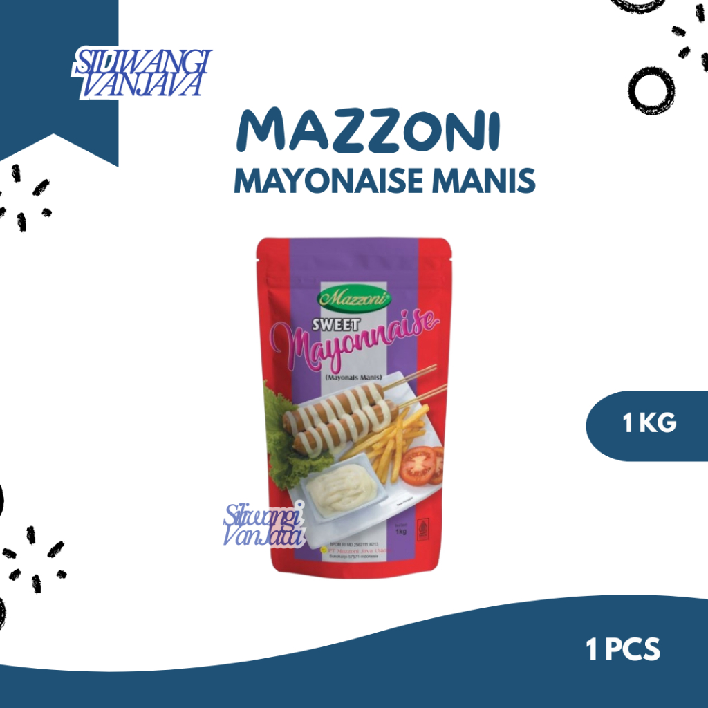 Mazzoni Sweet Mayonnaise 1Kg / Mayonaise Salad Buah Creamy Manis