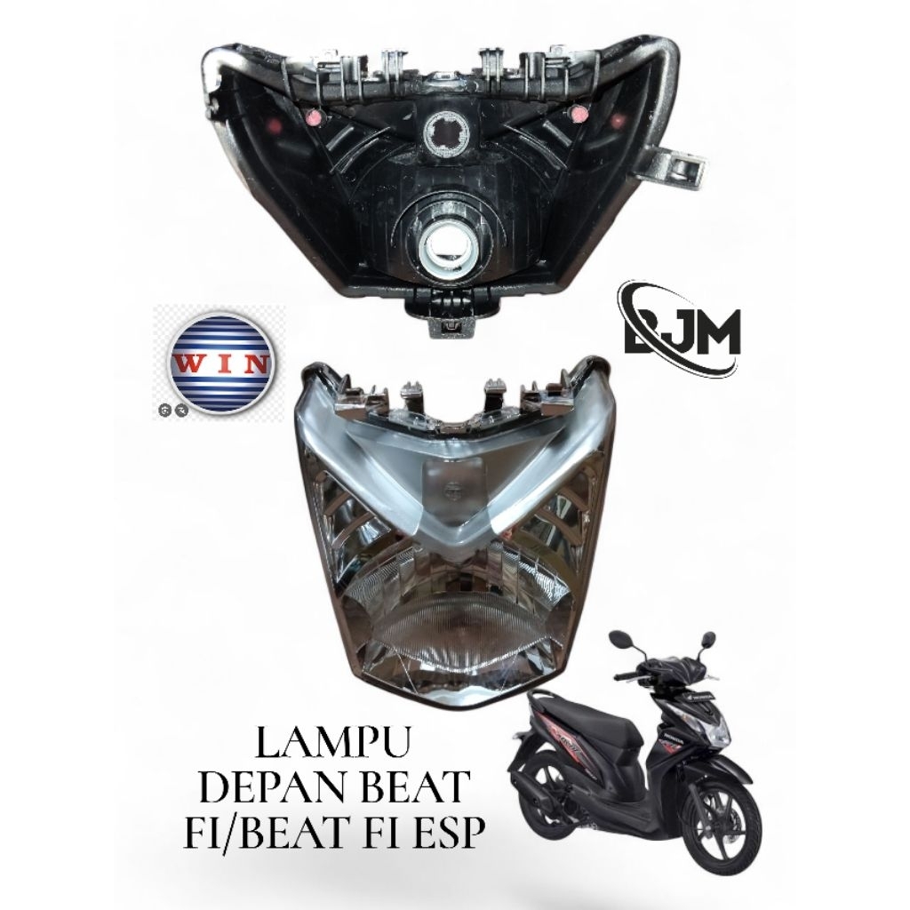 REFLEKTOR LAMPU DEPAN BEAT FI/BEAT FI ESP SET+BAUT+KLIP