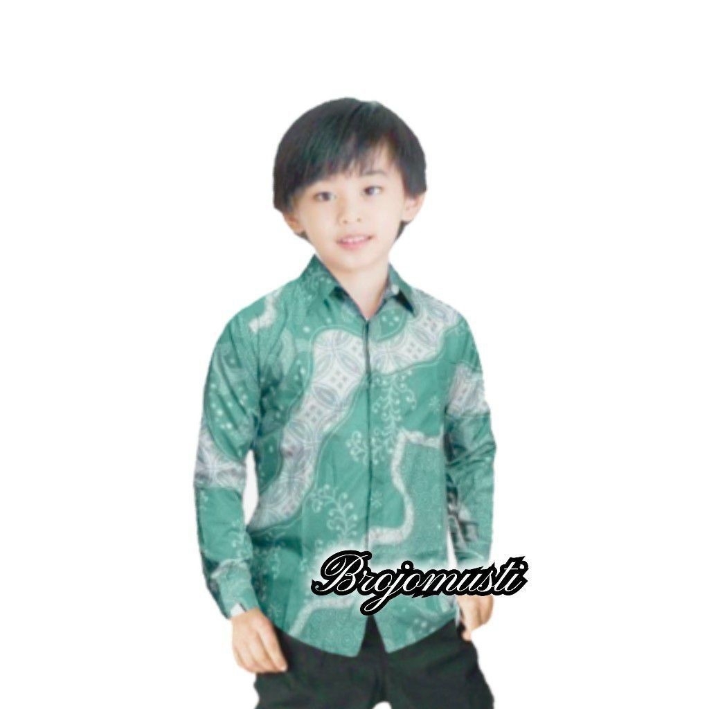 KEMEJA BATIK ANAK COWOK BAJU BATIK ANAK LENGAN PANJANG UMUR 4-13 TAHUN