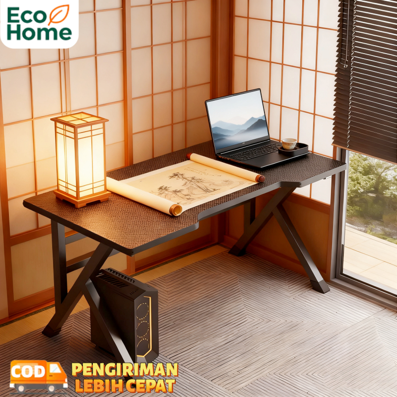 Meja Gaming Karbon Serat Meja Komputer Minimalis Meja Gaming Meja L Pola Fiber Karbon Meja Kantor