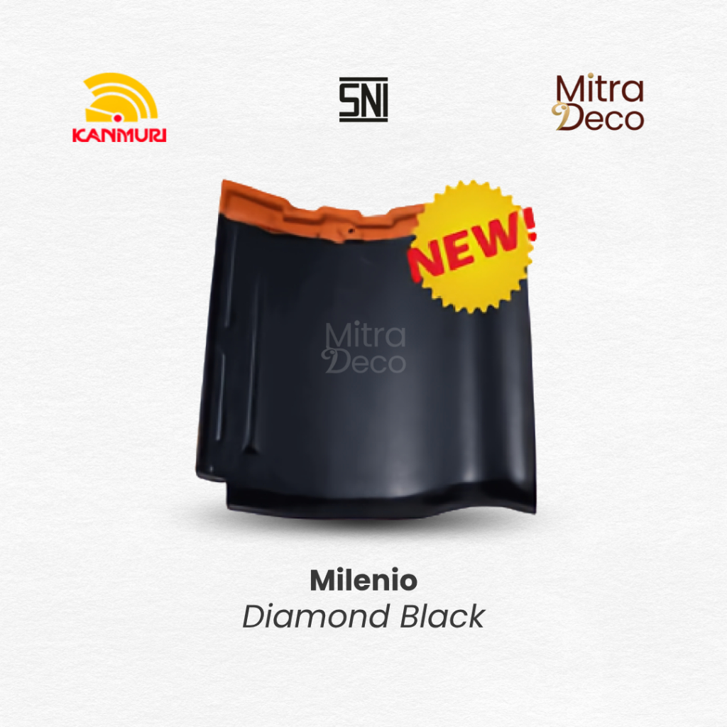 KANMURI Genteng Keramik Milenio Diamond Black KW 1