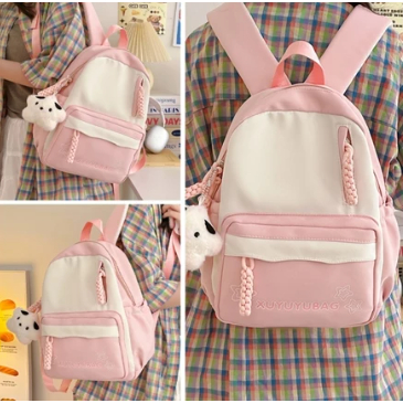 Tas Sekolah Pink Tas Sekolah Anak Perempuan SMP Tas Sekolah Perempuan Tas Ransel Tas Wanita Fashion 