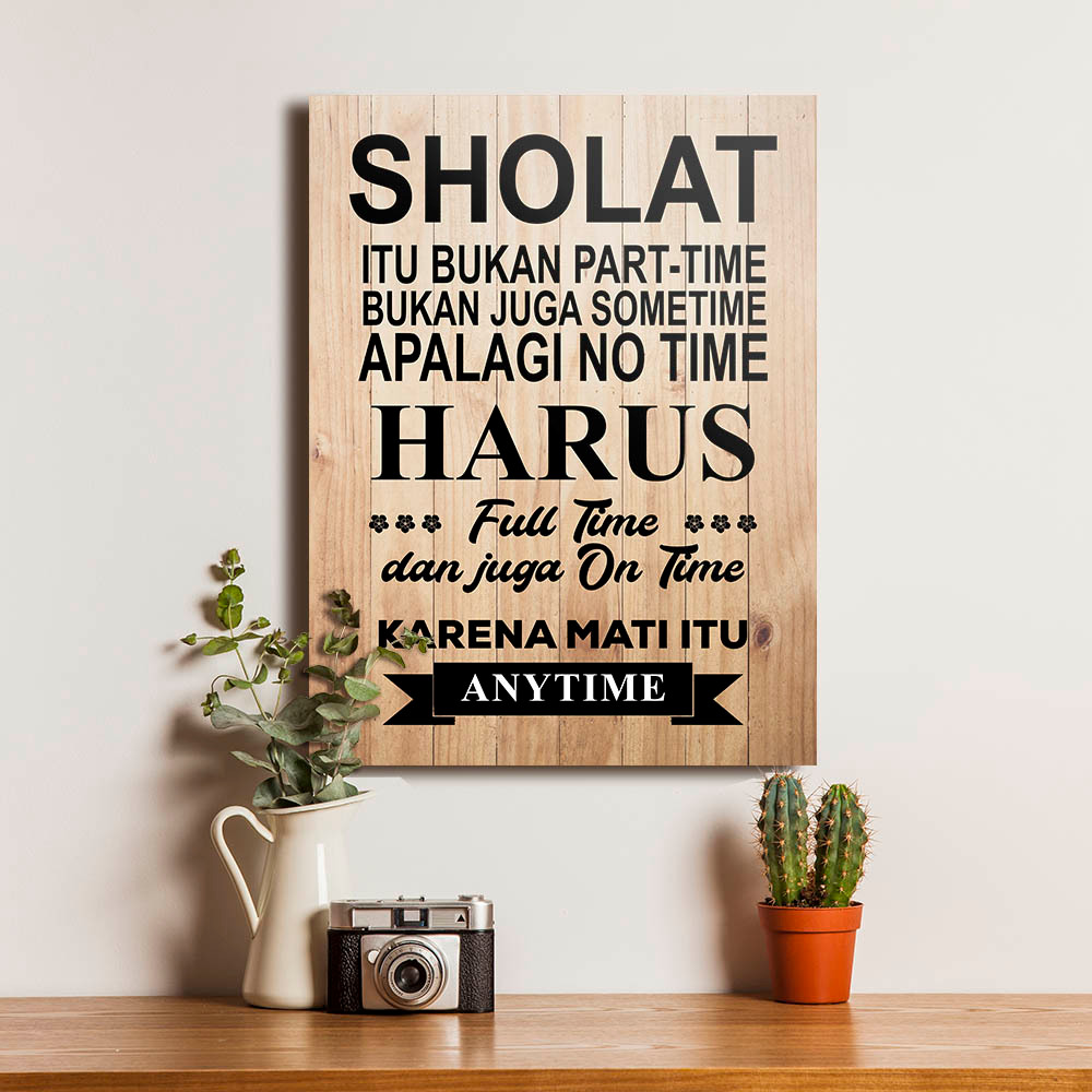 Poster Sholat Ibadah Quote Kata Bijak Dekorasi Hiasan Dinding Pajangan Bingkai Kayu Wall Decor