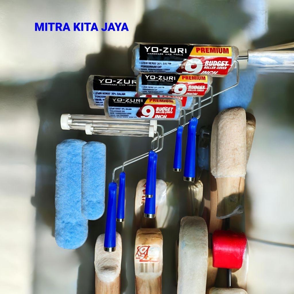 KUAS BULU ROLL YOZURI / KUAS CAT YOZURI 9 INCH / KUAS GAGANG ROLL YOZURI