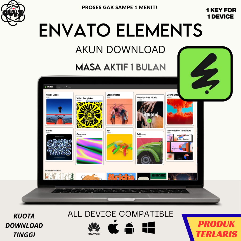 Envato Element Premium - Bulanan, Full Garansi 99% Anti ERROR