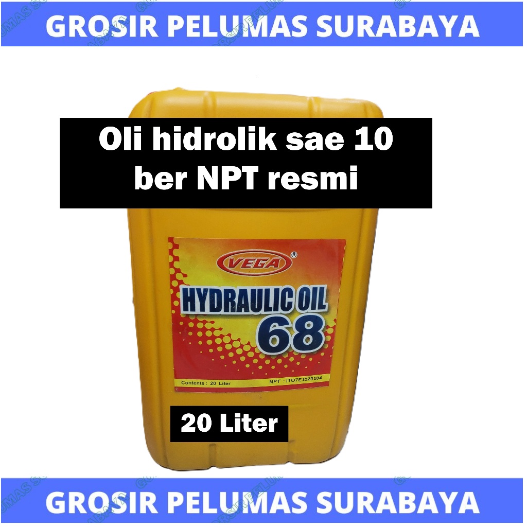VEGA Hydraulic oil 68 Pail 20Liter Oli hidrolik ber NPT industri Jerigen 20 Liter oli hidrolis