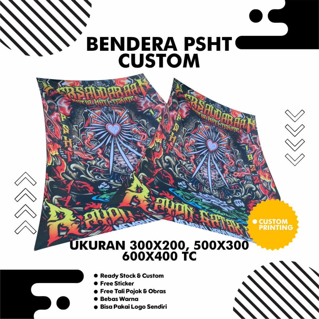CETAK BENDERA PSHT CUSTOM DESAIN SENDIRI
