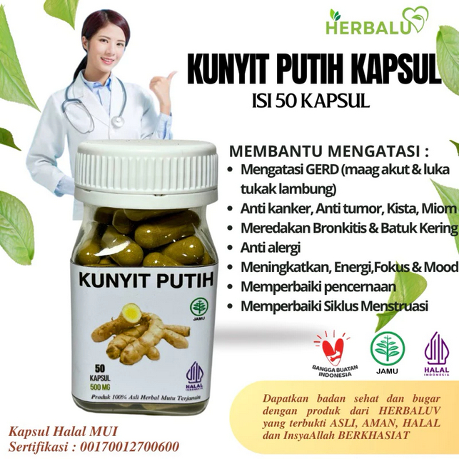 Kapsul Kunyit Putih Original Herbal