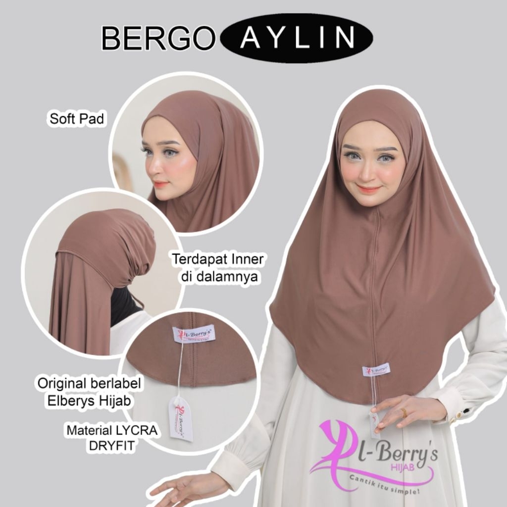 HIJAB EL BERRYS BERGO AYLIN//HIJAB INSTAN DEWASA//HIJAB INSTAN