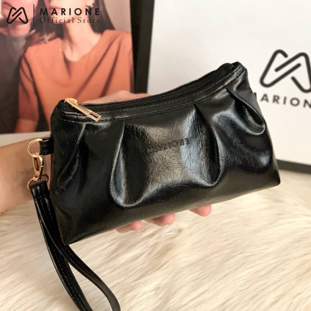 MARIONE - DOMPET OBSIDIAN Dompet Serbaguna Pouch HP Besar Uang Kertas Make Up Masuk Pouch Simple Imu