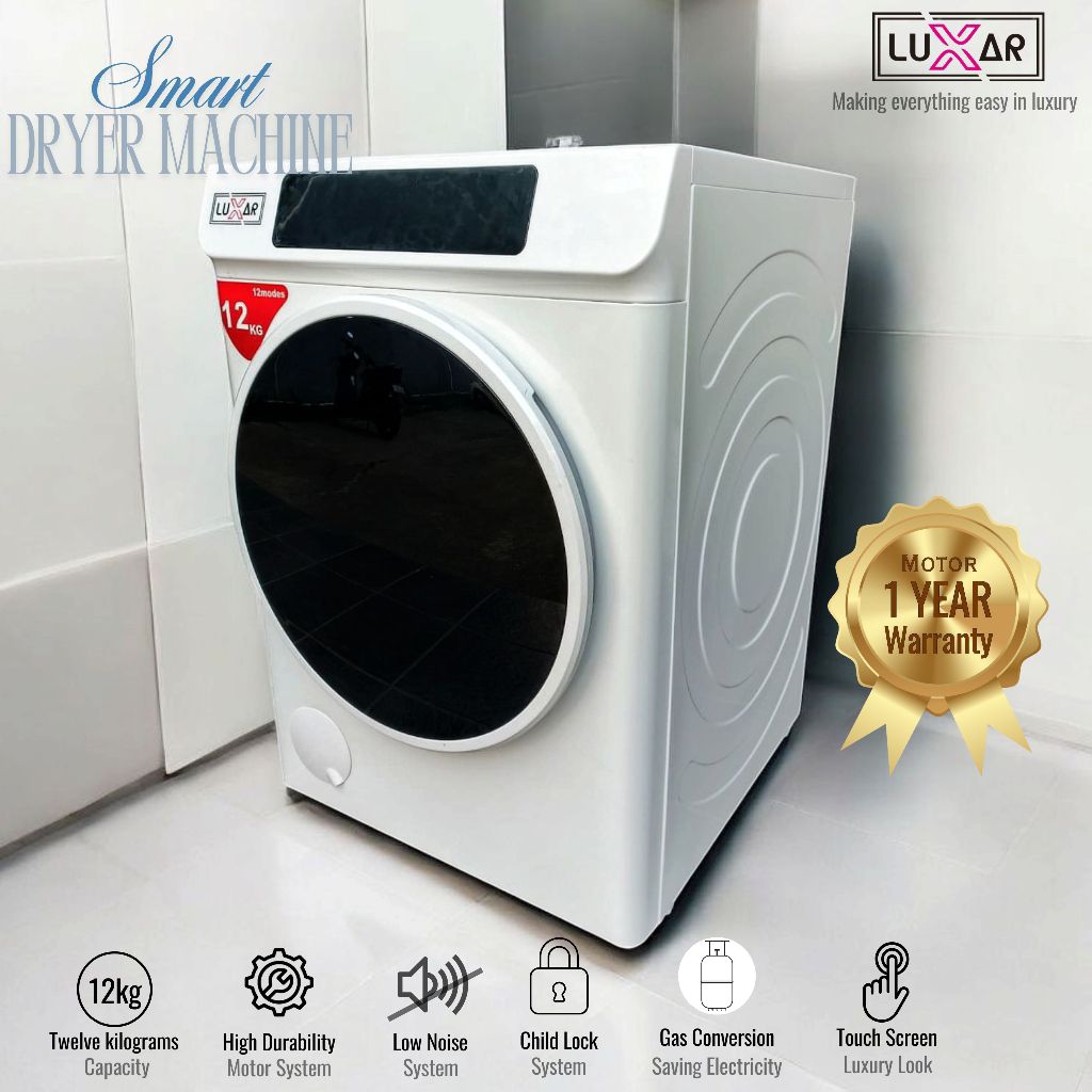 Dryer Luxar Mesin Pengering Pakaian Gas 12kg Touchscreen - Dryer Laundry Anti Kusut Low Watt