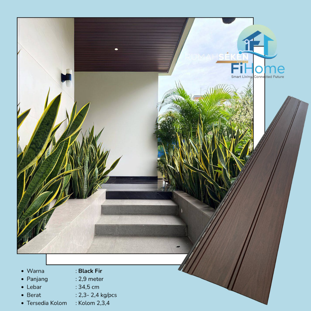 PVC Plafon Dinding PVC Soffit Panel Indoor Outdoor Plafond Wall Panel Black Fir