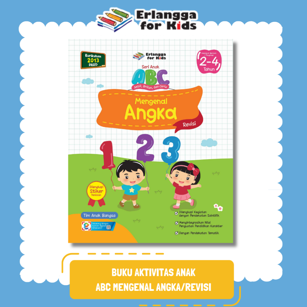 [Erlangga Official] Buku Ativitas Anak: Abc Mengenal Angka Revisi