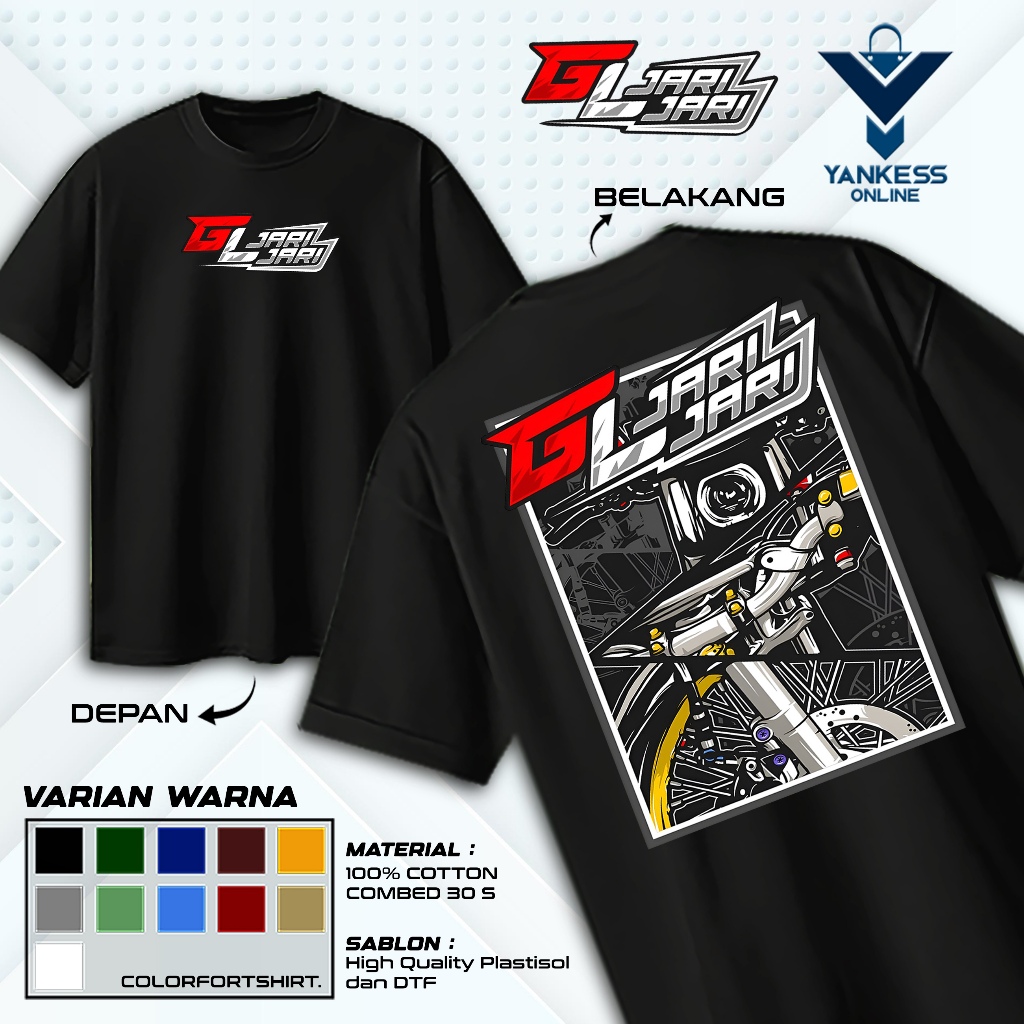 KAOS YANKES - KAOS GL JARI JARI - TREND FASHION PRIA & WANITA KEKINIAN - TERBARU DAN TERLARIS