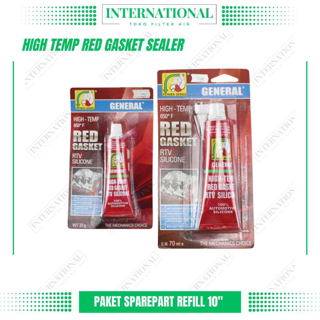 LEM MERAH RED GASKET RTV SILICONE 70 GRAM GENERAL / LEM MERAH /Gasket Sealer Power Series Red Gasket