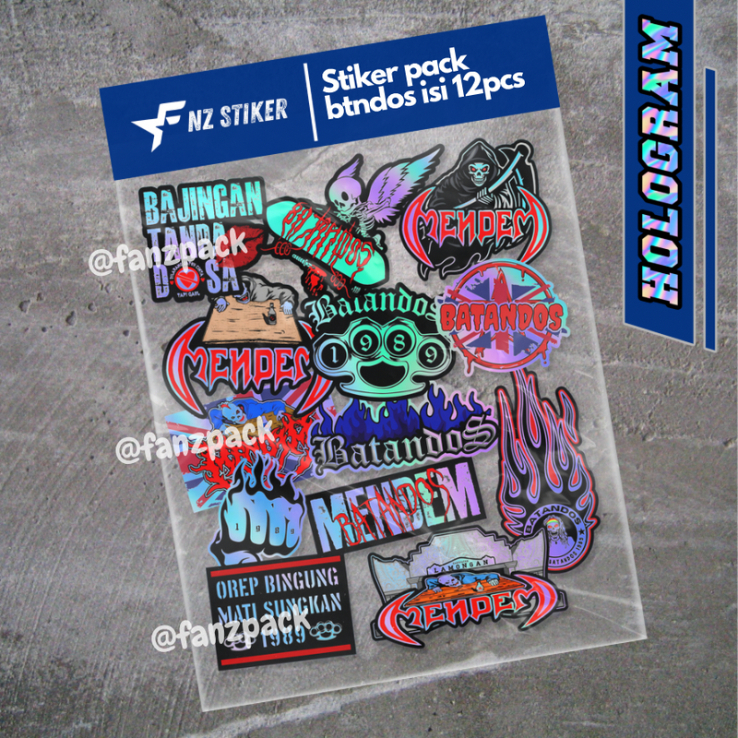 STIKER MENDEM BATANDOS ISI 12pcs - ANTI AIR, STIKER HELM, STIKER MENDEM, LAPTOP, CASE HP