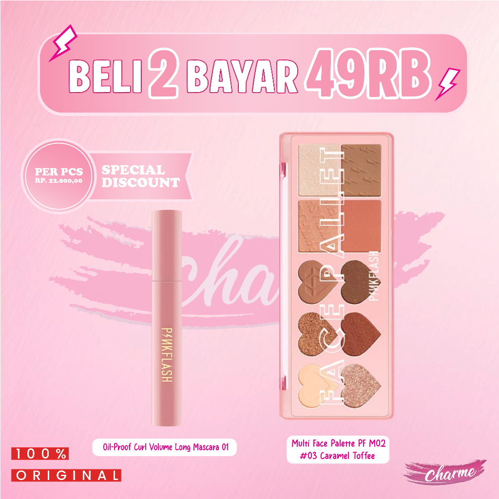 (READY&ORI) Pinkflash 49k For 2 Bundling 1E Face Palette & Mascara (BDL1E-PFM02-PFE08)