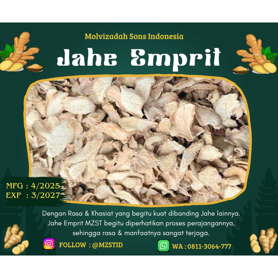 Jahe Emprit Rajang Kering Premium