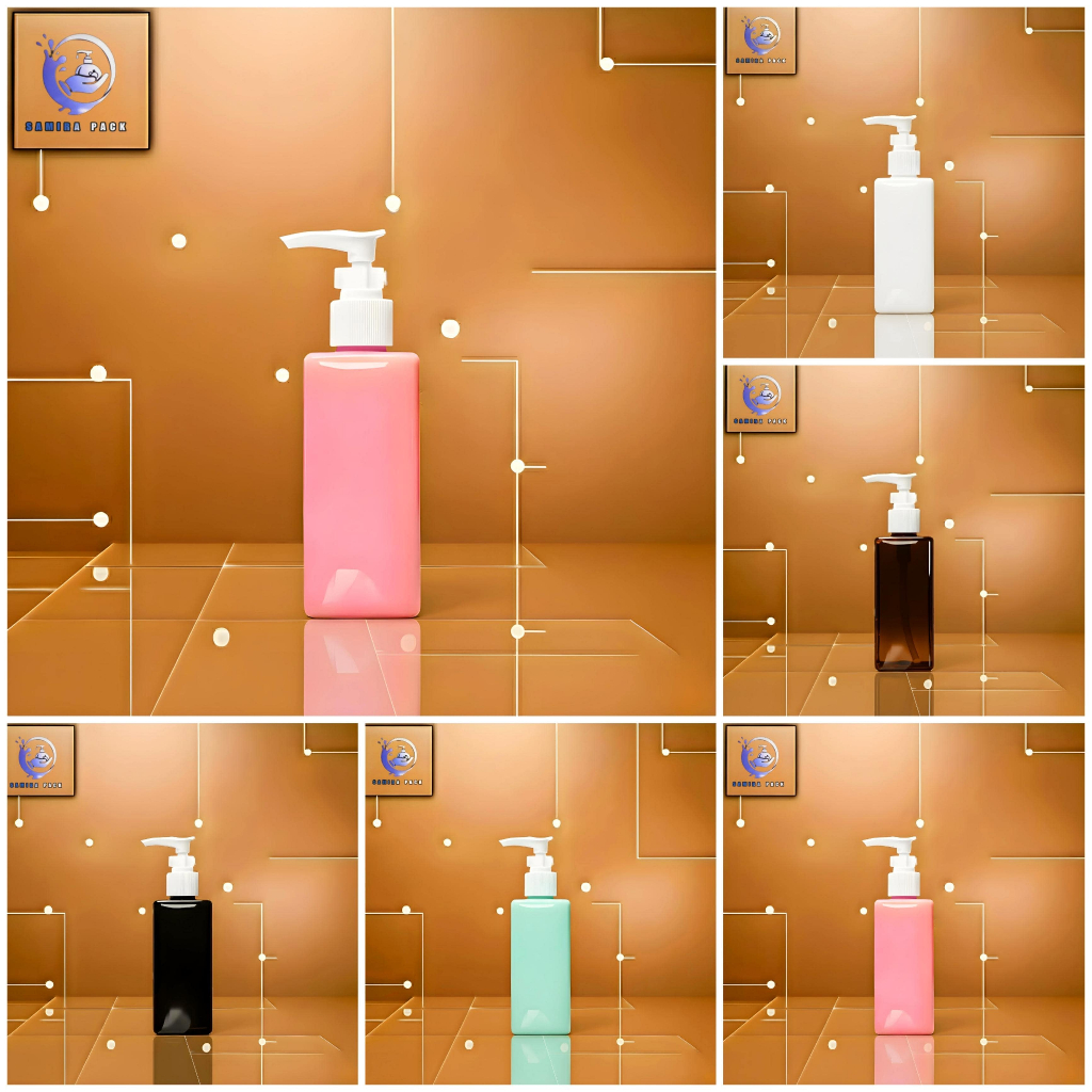 Botol Sabun Cair 250ml Kotak – Botol Pump 250 Ml Plastik Pet Tutup Pump Clip Putih