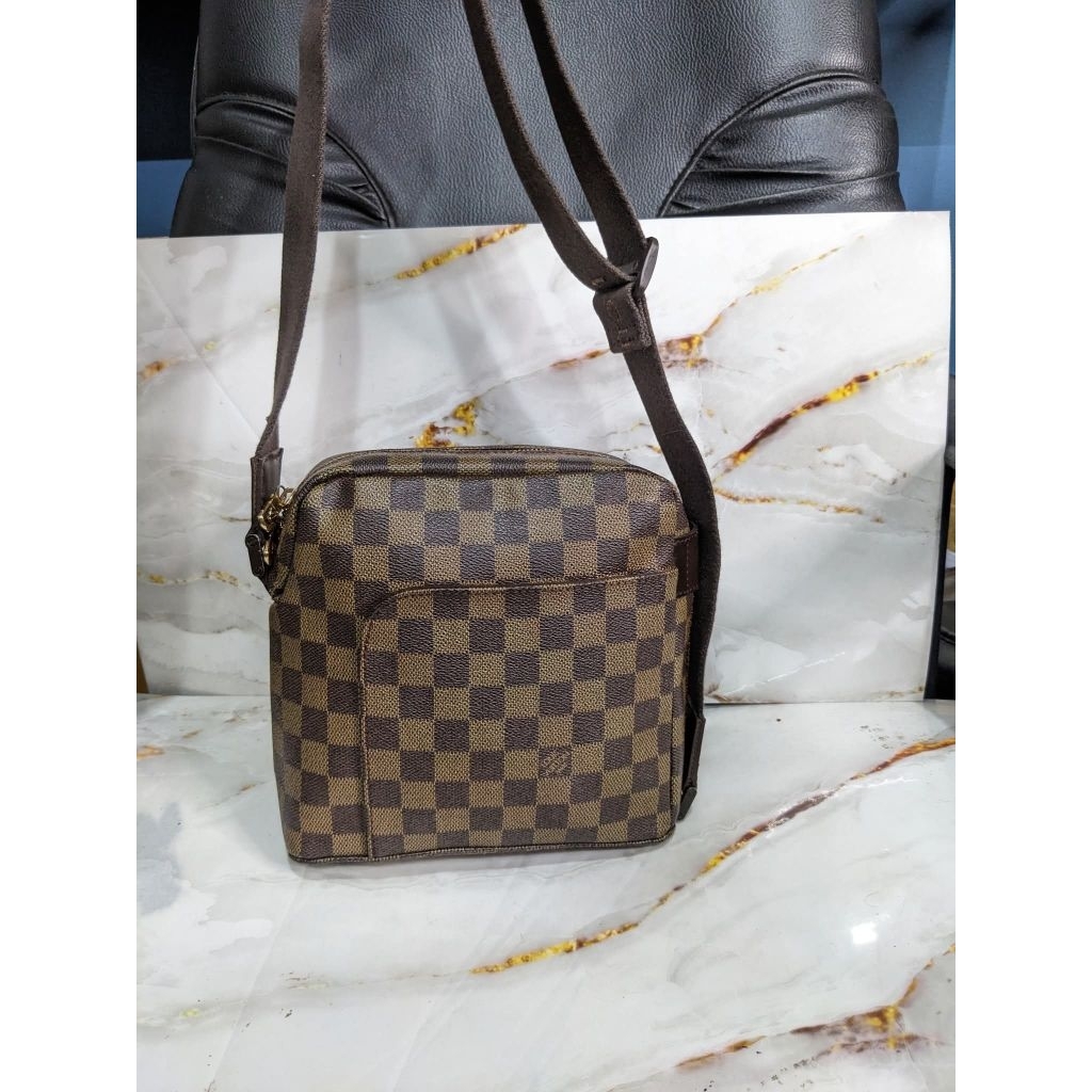 LOUIS VUITTON Damier Ebene Olav PM Sling Bag 100% AUTHENTIC ORIGINAL Made In France
