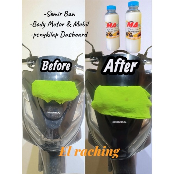 Silikon emulsi, Semir ban dan pengkilap body kendaraan kit, wax, kilap basah natural. Semir Motor Da