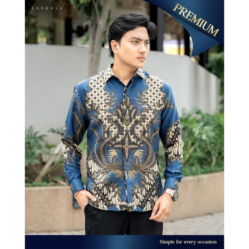Laskala Batik Premium Janardana Kemeja Batik Pria Slimfit Lengan Panjang