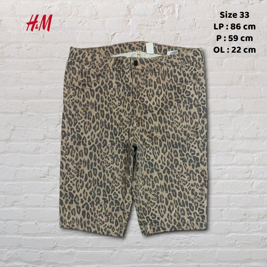 Size 33 Celana Pendek Shortpants Denim HnM Leopard   #CP144