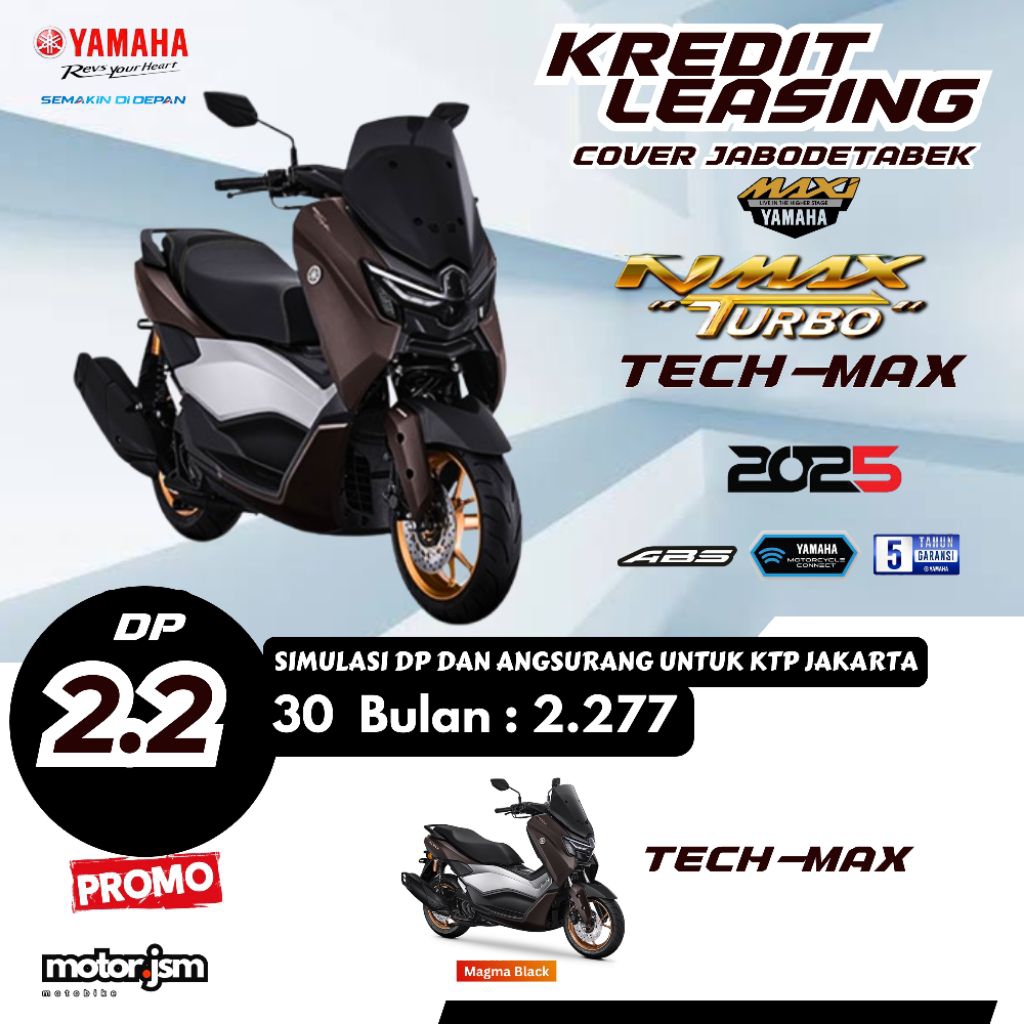 Dp Motor Yamaha NMax Turbo Tech Max Kredit Leasing Jakarta Depok Tangerang Bekasi Bogor