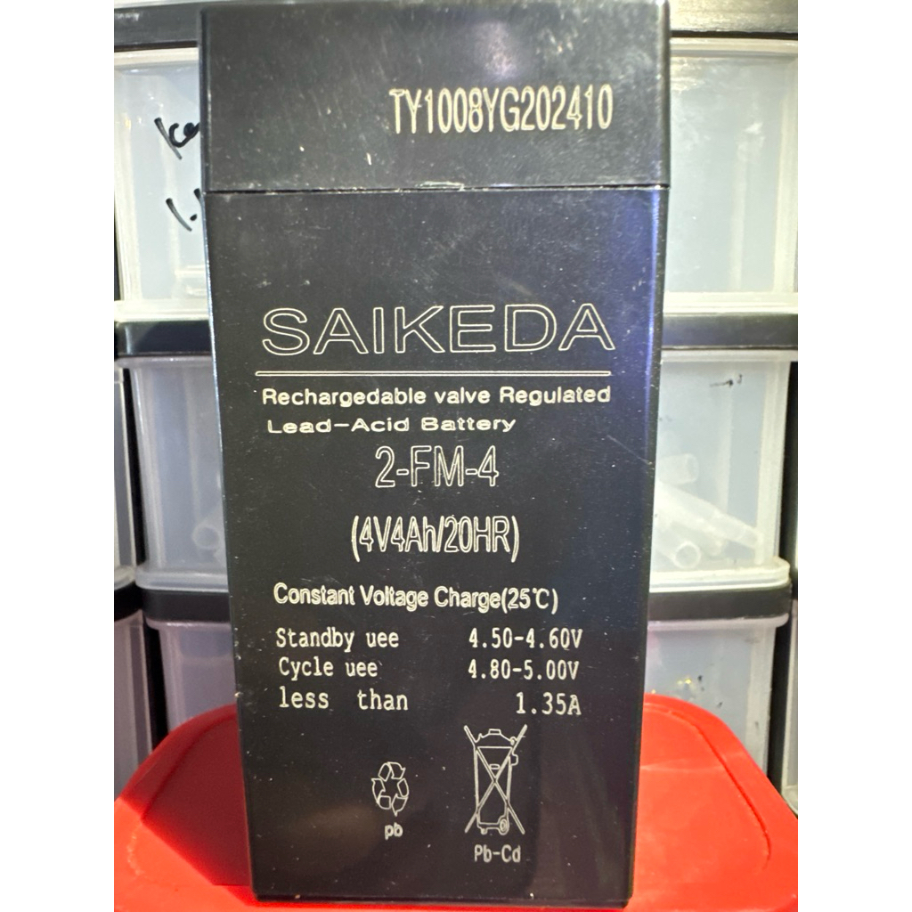 Baterai Aki Timbangan 4V 4Ah / 20HR Merek Saikeda