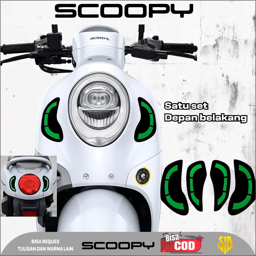 STIKER LAMPU SEIN VARIASI SCOOPY 2020 -2024 / STKER VARIASI RETING SCOOPY / STIKER LAMPU RETING SCOO