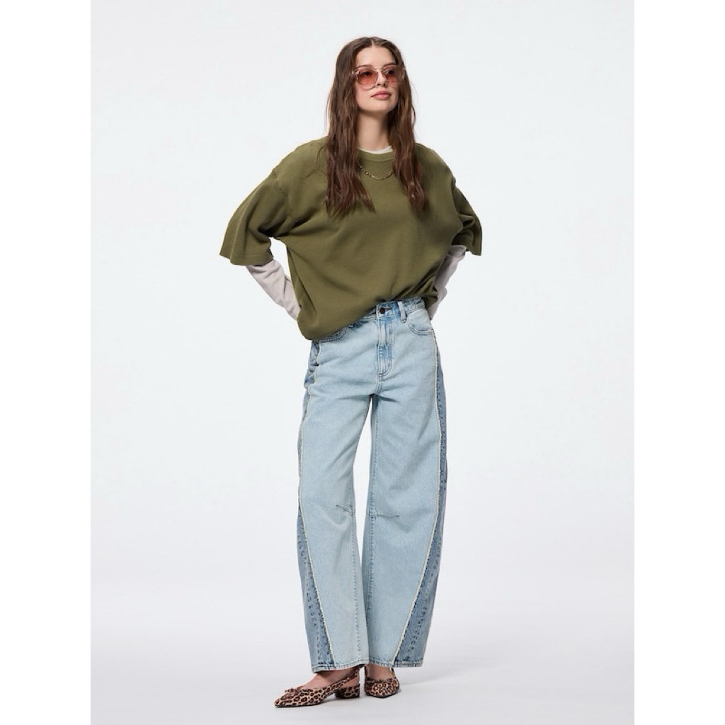GU barrel jeans pants