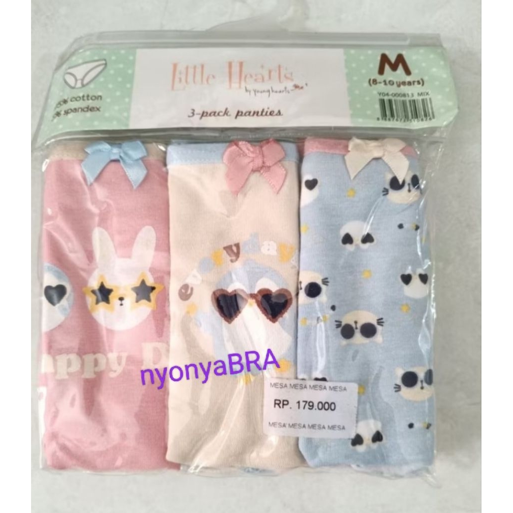 Young hearts by little hearts panty pack anak isi 3 pcs , M,L, Y04-813