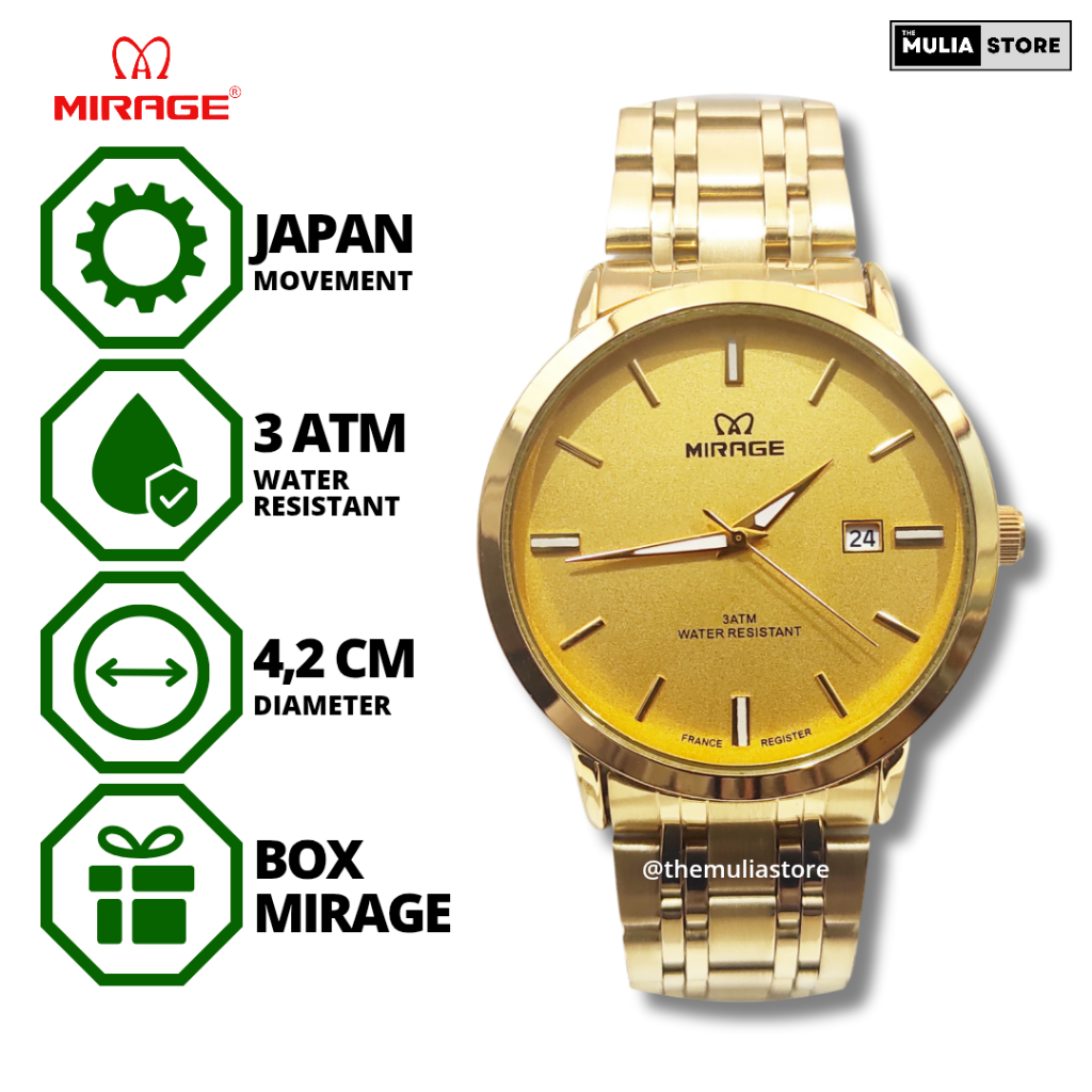 MIRAGE Jam Tangan Pria Mirage Original 8745 M Tanggal Analog