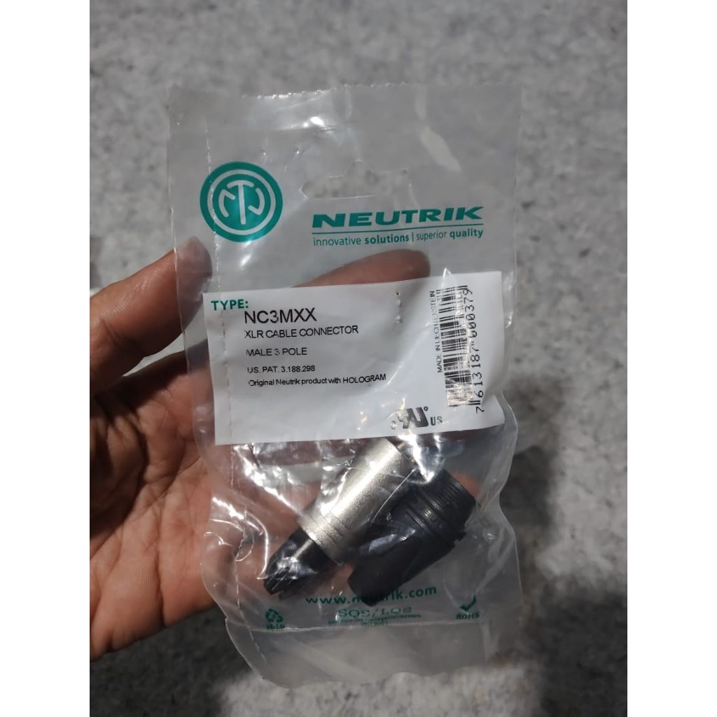 Jack Canon Male XLR NEUTRIK NC3MXX ORIGINAL / Jack XLR Cowok / Jack Canon Neutrik