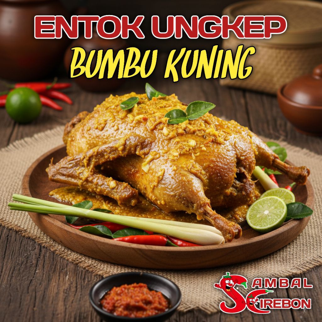 ENTOK UNGKEP BUMBU KUNING frozen GRATIS SAMBAL berbumbu rempah tradisional, diungkep hingga meresap 