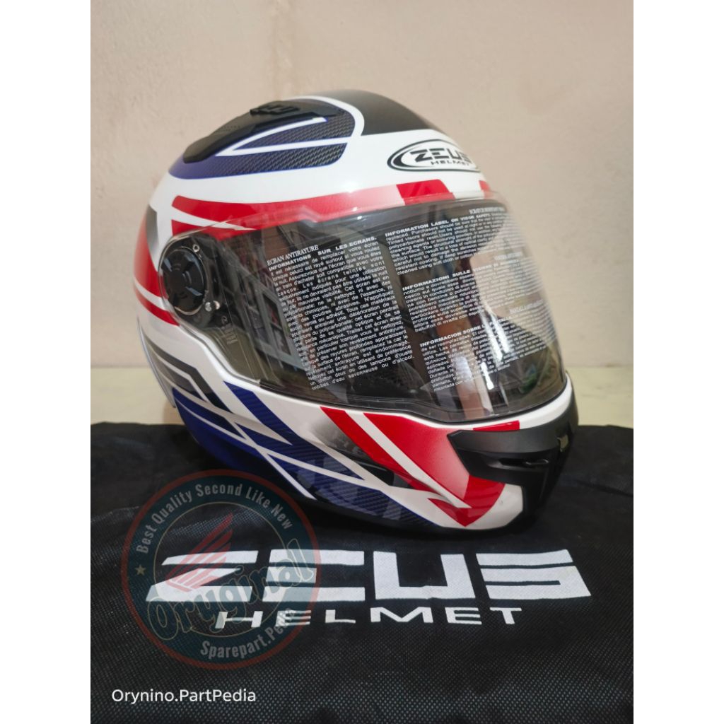 Helmet Zeus ZS-813 AN1 LIMITED EDITION White Red-Blue edition HRC