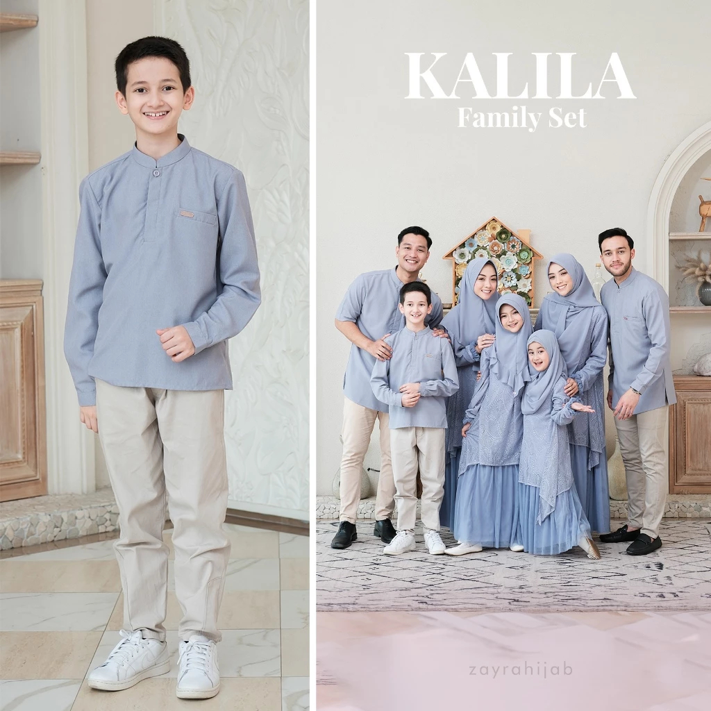 ZAYRA HIJAB | KOKO ANAK KALILA FAMILY SET | Koko Anak Laki - Laki Lengan Panjang 0-12 Tahun Terbaru 