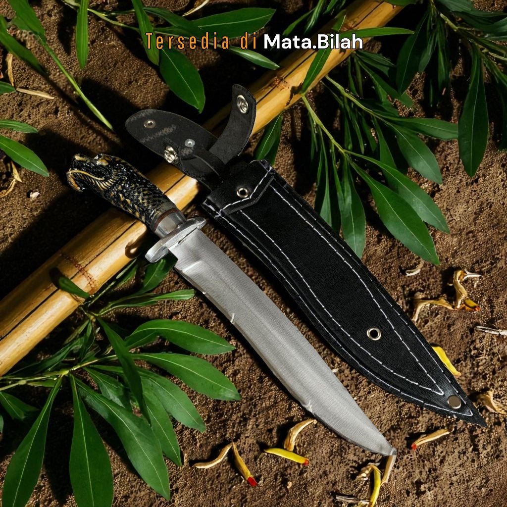 Pisau Dapur Ukir Naga Resin Baja Per Serbaguna