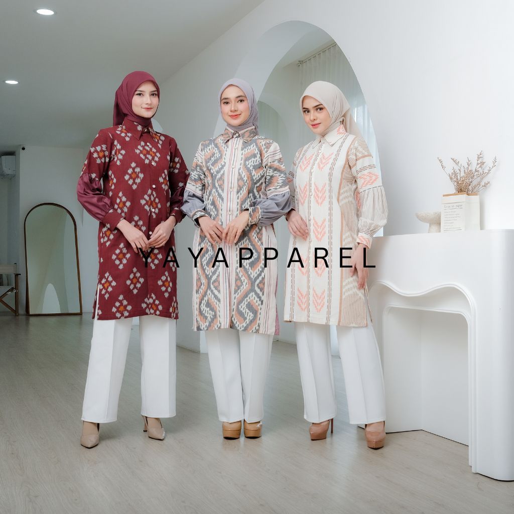 Nara tunik tenun wanita, atasan wanita ethnic, kemeja kuliah, tunik kerja, atasan kuliah tenun troso