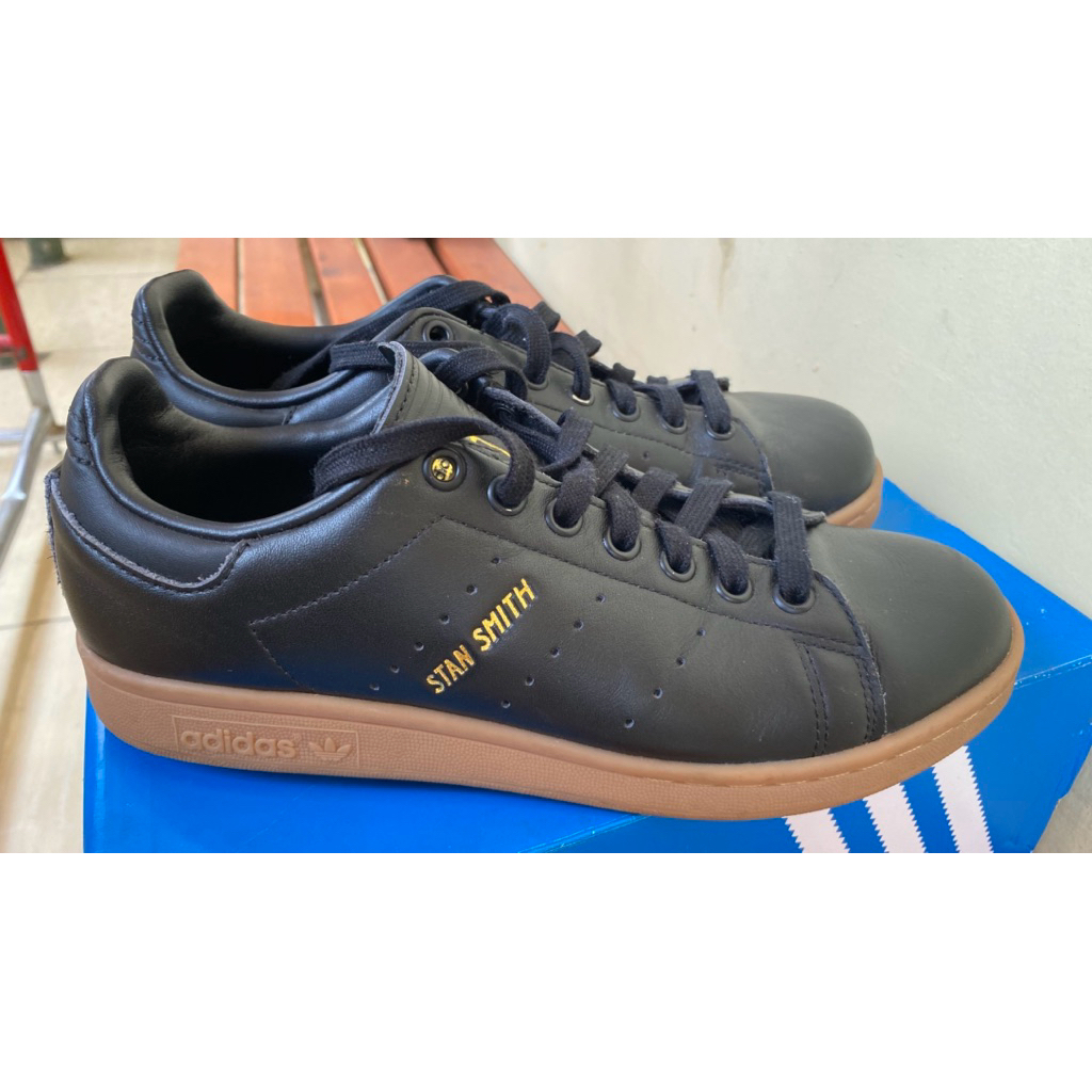 Adidas Stan Smith Black Gum Leather Original