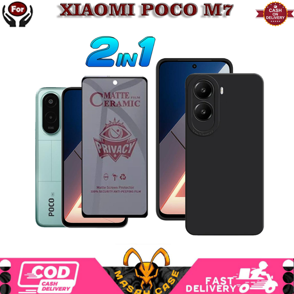 2IN1 CASE PRO CAMERA XIAOMI POCO M7 BONUS TEMPERED GLASS PRIVACY SPY