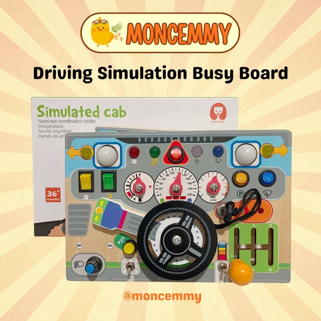 Busy Board Driving Simulation - Busy Board Simulasi Mobil - Montessori Busy Board Menyetir - Fitur E