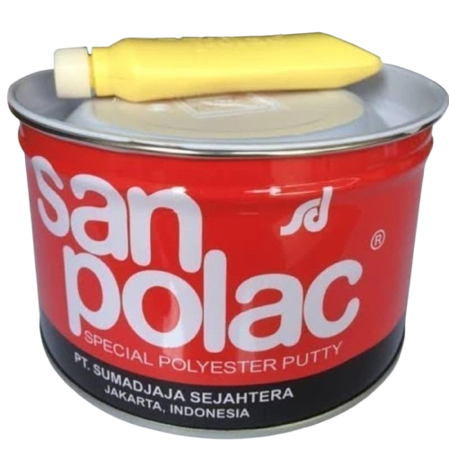 Dempul Sanpolac + Hardener (Resin) - 1Kg (Dempul Besi/Mobil/Plastik/Fiber)