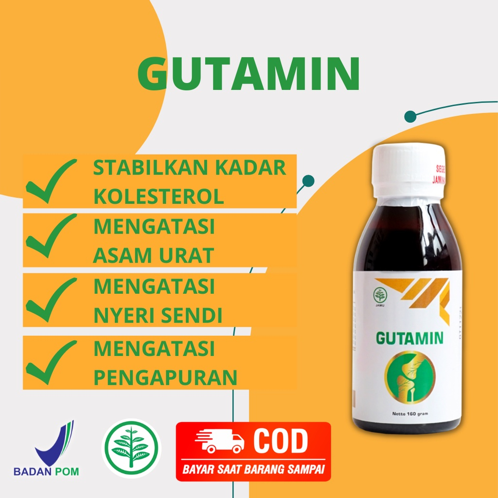 Madu Gutamin Herbal Ori Persendian Asam Urat Kebas Sakit Lutut Pengapuran Tulang Saraf Kejepit Asli