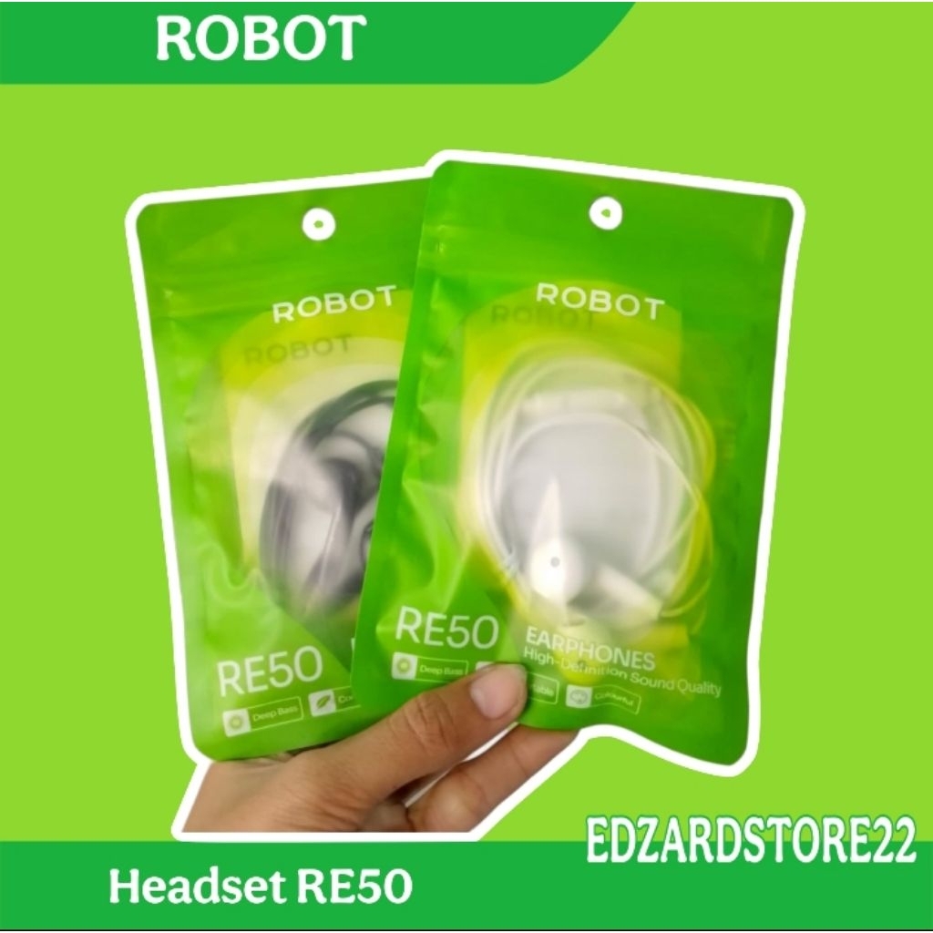 ROBOT Earphone Headset RE50 Full Bass Original -