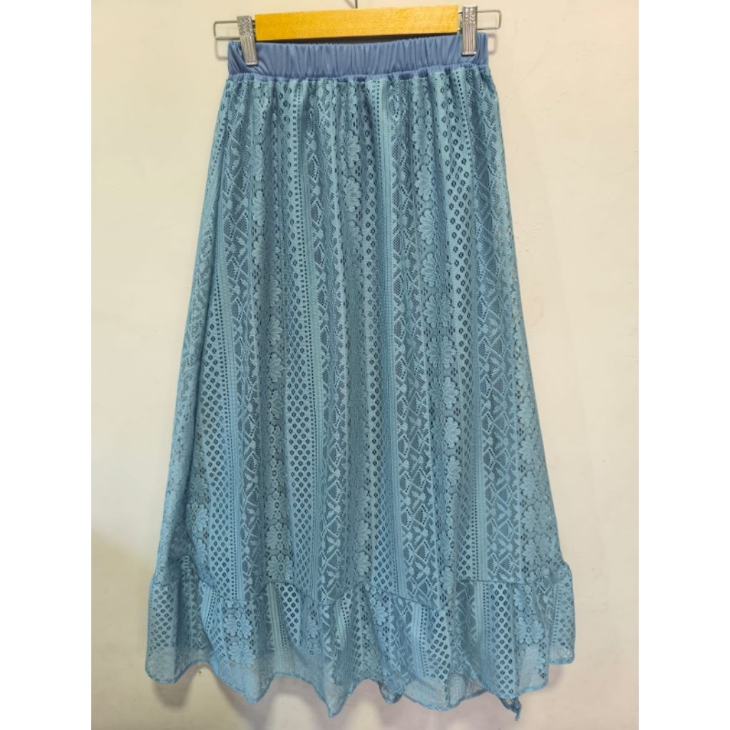 ROK TUTU BURKAT TERBARU - ROK REMPEL FULL BURKAT - ROK PANJANG WANITA