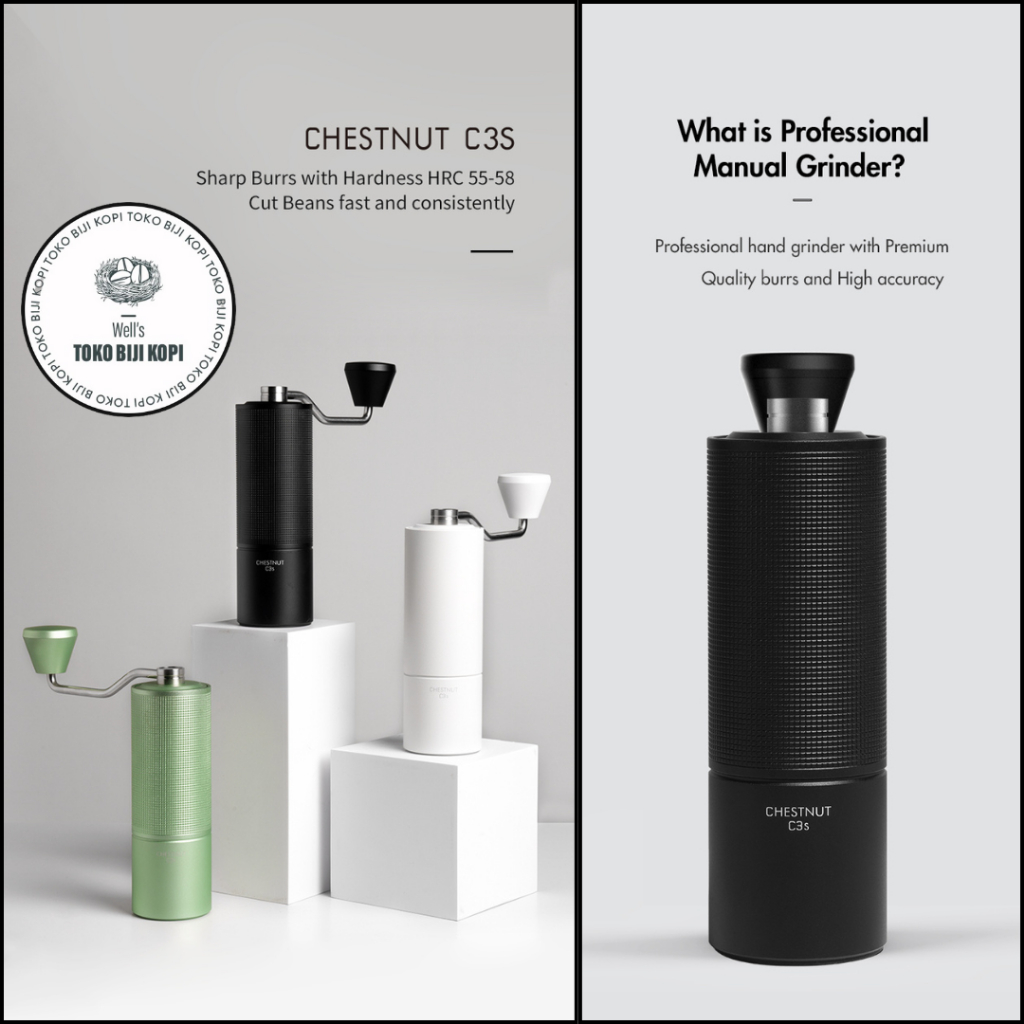Timemore C3S Manual Coffee Grinder All-Metal Body / Alat Penggiling Kopi Timemore C3S Portable / Han